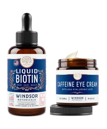WINDSOR BOTANICALS Liquid Biotin and Caffeine Eye Cream Beauty Bundle