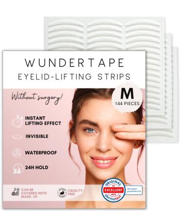 WUNDERTAPE 144 x M Eyelid Tape instant eyelid lift strips (eyelid tapes for hooded droopy eyes) eye tape stickers for 24h stay waterproof