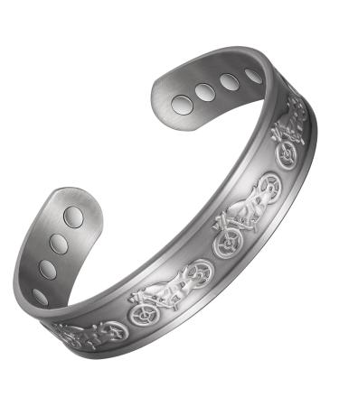 Enermagix magnetic copper bracelets for men and women 99.9% solid copper magnetic cuffs with powerful magnets (3533 Gauss each)