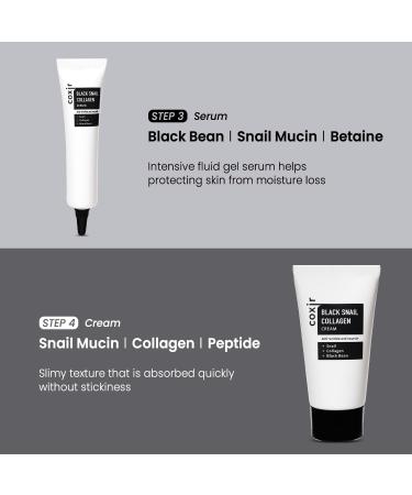  Valentine's Day Gift Set coxir Black Snail Collagen Starter Kit Cleanser Toner Serum & Cream | Repairing Snail Mucin Skincare Set Hydrating Korean Beauty Routine for Women (4-Piece) - Buy Online on GoSupps.com