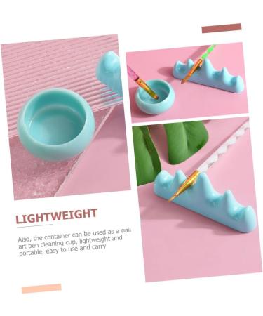 FRCOLOR 2 Sets Nail Art Brush Cup Nail Art Supplies Nail Brush Holders Nail Soaking Bowl Nail Soak off Bowl Gel Pens + Pencil Candlestick Holders Mini Crown Clip Make up Plastic Pen Holder - Buy Online on GoSupps.com