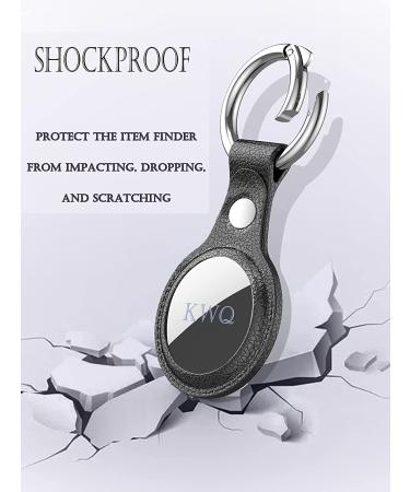KWQ 2021 Airtag Leather Case with Key Chain | Anti-Scratch GPS Protective Cover for Backpack, Clothing Bag | Black - Buy Online on GoSupps.com