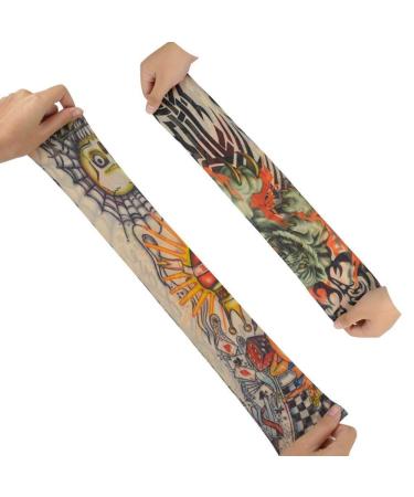 Pinkiou Temporary Tattoo Arm Sleeves - Set of 6 Fake Tattoo Sleeves for Men/Women, Sun Protective Cover and Body Art Accessories (L) - Buy Online on GoSupps.com