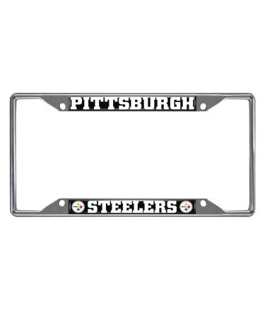 FANMATS NFL Unisex-Adult NFL License Plate Frame Pittsburgh Steelers 6.25" x 12.25" Chrome