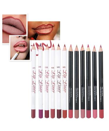 12 Colors Matte Lip Liner Set - Waterproof Long-Lasting Lipstick & Makeup Pencil for Stunning Beauty - Buy Online on GoSupps.com