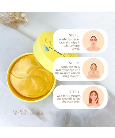 Vita Gold Korean Eye Mask - 60 Sheets | Premium Korean Beauty Skin Care for Bright Eyes - Buy Online on GoSupps.com