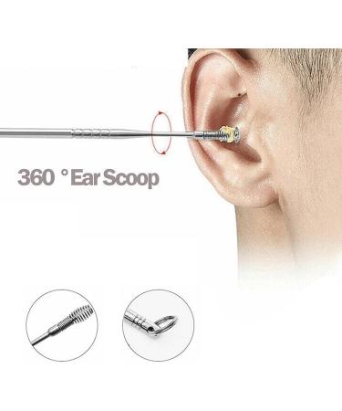 VejiA Spiral Ear Wax Removal Tool | 360 Stainless Steel Portable Ear Plugs for Gentle Ear Cleaning - Buy Online on GoSupps.com