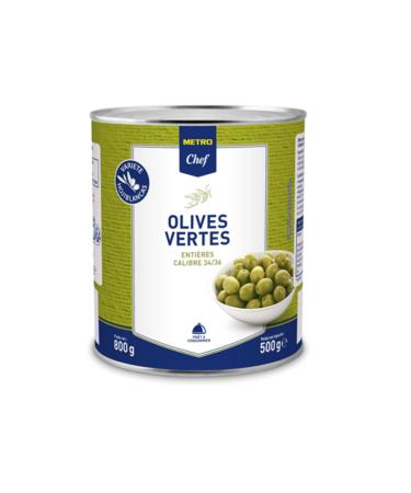 METRO Chef Pitted green olives size 30/33 box 4/4