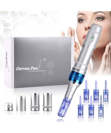 Dr. Pen A6 Microneedling Pen Electric Wireless Derma Pen Adjustable Microneedle Dermapen w/6pcs 0.25MM Tips 16Pin(0.25mmx2+36Pin(0.25mm) x2+Nano(0.25mm) x2 Blue