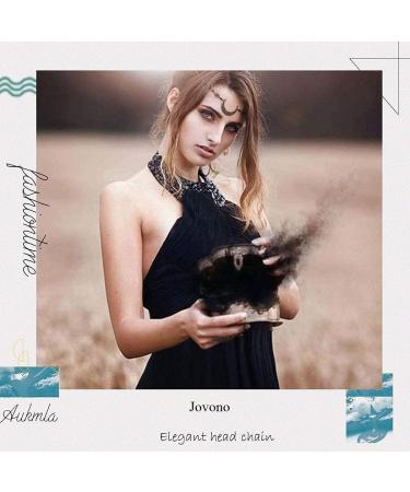 Jovono Boho Head Chain with Crystals - Stylish Bronze & Yellow Headdress for Women & Girls | Fashion Hair Accessories - Buy Online on GoSupps.com