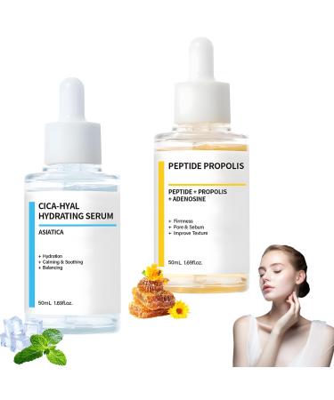2PCS Hydration & Wrinkle Renewal Serum with Peptide Propolis Complex Reduces Wrinkles & Improves Elasticity Deep Moisturizing Skin Renewal Suitable for All Skin Types (1.69 fl.oz)