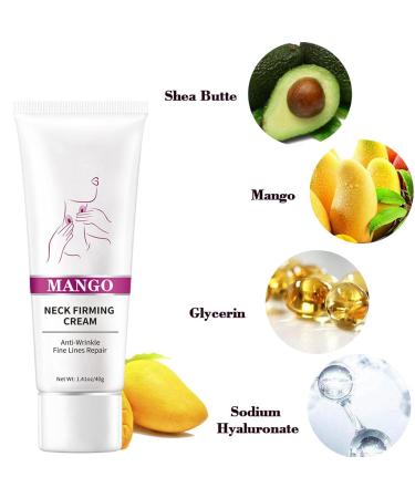 Neck Firming Cream - Mango Infused Moisturizer for Tightening Wrinkle Reduction & Lasting Hydration | Best Neck Cream for Firmness - Buy Online on GoSupps.com