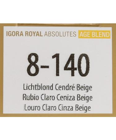Schwarzkopf IR Absolutes Age Blend 8-140 Hellblonde and Beige Hair Color 60ml - Pack of 1 - Buy Online on GoSupps.com