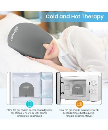 NEWGO Migraine Relief Cap | Full Coverage Headache Hat for Cold Therapy | Ice Head Wrap for Puffy Eyes, Sinus & Stress Relief | Form Fitting & Stretchable - Light Grey - Buy Online on GoSupps.com