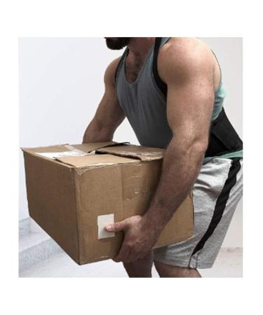 Male Pain Belt Back Corset for Men Heavy Lift Work Brace Shoulder Straps Lumbar Support Belt Posture Corrector Black Medium - Buy Online on GoSupps.com