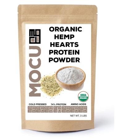 Organic Hemp Heart Protein Powder-74% | 22 Grams Protein Per Serving I Cold Processed & Stored | Made from The Hemp Heart | 3 LB