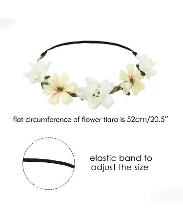 Cinaci Handmade Rose Flower Wreath Headbands - 6 Pack for Wedding Party, Women, Bridesmaids, Baby Girls and Teens - Buy Online on GoSupps.com