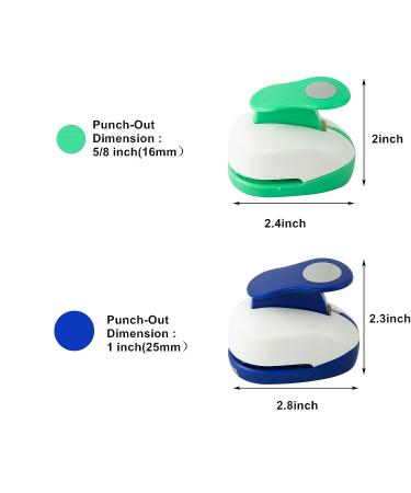 2PCS Circle Punch 1inch+ 5/8inch Hole Punch Shapes Paper Punch Circle Cutter for Paper crafts Scrapbook Punches Bottle Caps for Crafts Earring Card Craft Punch for Nail Strips Whole Puncher(16mm+25mm) 2PCS circle 16mm+25... - Buy Online on GoSupps.com