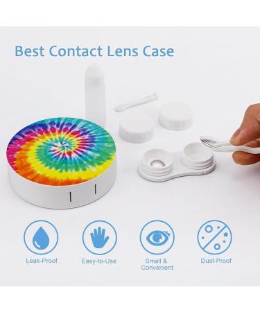 Buy Amazing Tie Dye Round Contact Lens Storage Case - Portable Kit with Mirror - Cute Design | International Shipping Available - Buy Online on GoSupps.com