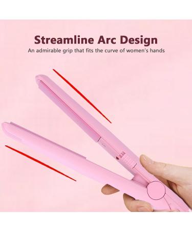 Hair Straightener Mini 2 in 1 Curler - Ceramic Tourmaline Flat Iron for Smooth Hair - Electric Beauty Tool - Buy Online on GoSupps.com