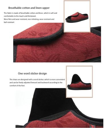 KXSM Women's Diabetic Slippers Red - Adjustable Open Toe with Memory Foam for Arthritis & Edema - Comfortable Rubber Sole House Shoes - Size 41 - Buy Online on GoSupps.com