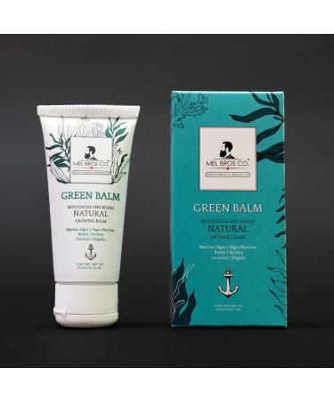 Natural Green Balm for Mustache & Beard Growth | Microalgae Biotin Keratin Herbal Extracts - 2oz / 60ml - Buy Online on GoSupps.com