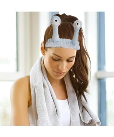 Snail Eye Headband - Ultra Absorbent Skincare Head Bands Face Wash Headbands | Flannel Cephalopod View Headband Makeup Shower Facial Skincare Headband Spa Hair Bands for Women Girls blue - Buy Online on GoSupps.com