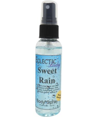 Sweet Rain Body Spray (Double Strength) 2 ounces Body Mist for Women with Clean Light & Gentle Fragrance Long Lasting Perfume with Comforting Scent for Men & Women Cologne with Soft Subtle Aroma Sweet Rain 2 Fluid Ounces (Double Strength)