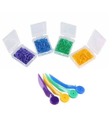 Windplusya Dental Plastic Wedges Dental Matrix Matrix Dental Disposable Fixation Wedge with Hole-Colorful||4 Boxes Colorful 4 boxes