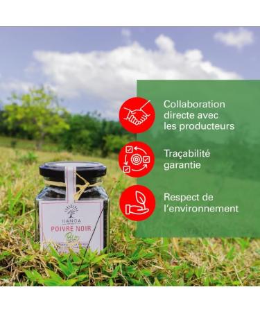 Black peppercorns 150g ORGANIC - Ilanga Nature - Madagascar - Buy Online on GoSupps.com