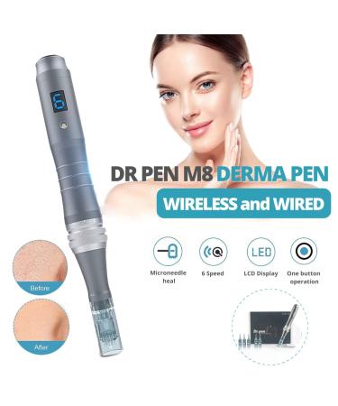 Dr. Pen Ultima M8 Microneedling Pen Professional Kit - Wireless Derma Beauty Pen with Multi-function Tips for Fast Results - 0.25mm 16 + 36 Pins, Round Nano x2 - Buy Online on GoSupps.com