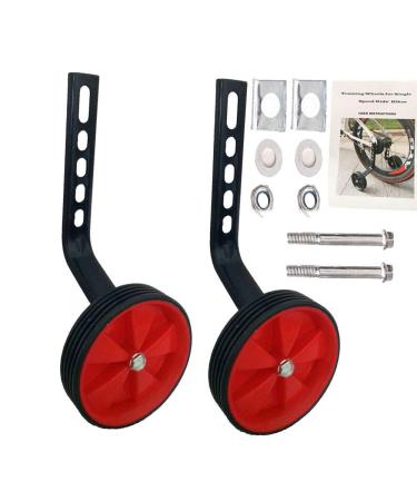 homeme Bicycle Training Wheels Thicken Stronger Version ,Suitable for 12/14/ 16/18/ 20/ inch Single Speed Bike,1Pair Red