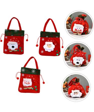 KOMBIUDA Pouch 3pcs Christmas Bag Candy Bags Christmas Packaging Bags Sack Bags Cute Storage Bags Drawstring Pouch - Buy Online on GoSupps.com