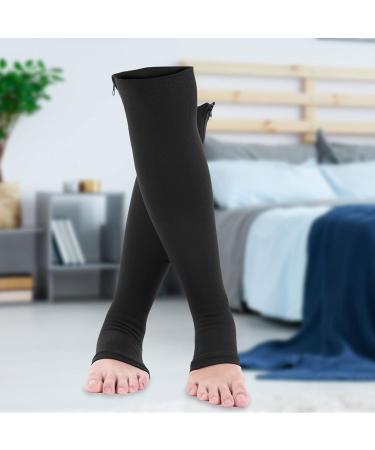 Compression Stockings for Sports | Varicose Vein Relief Socks - Calf Knee Support (L/XL Black) - Buy Online on GoSupps.com