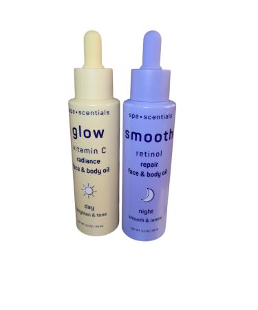 Day and Night Face Oil Set Vitamin C Glow Radiance and Retinol Smooth Repair 3.2 oz Each