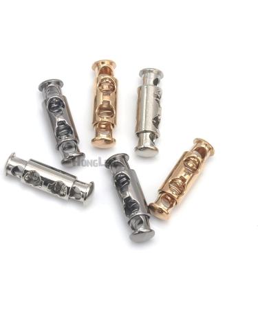 Hole Cord Lock Stopper spring buckle Cord Locks Toggles 30pcs/lot 3 Colors Metal Alloy Stoppers Toggle Cord Locks Drawstring Lock Two Holes For 4mm Cord Nickle (Gun silver 33mmx10mm) 33mmx10mm Gun Silver - Buy Online on GoSupps.com