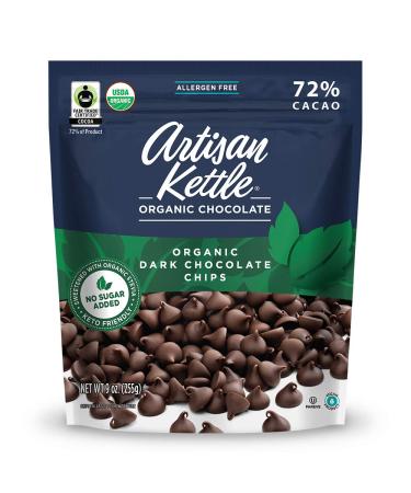 Artisan Kettle Organic No Sugar Added Dark Chocolate Chips, 9 Oz