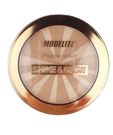 Modelite Bronzing powder "SHINE AND GLOW" compact Saturn color 10g