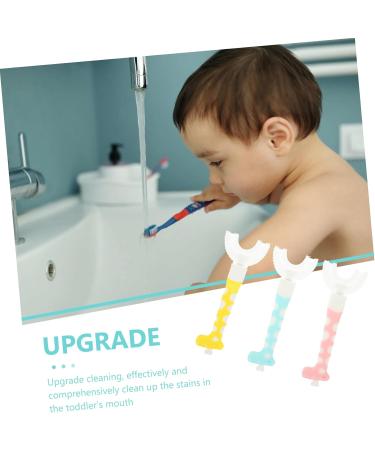 Foytoki 3-Pack Children's Silicone Toothbrushes U-Shaped Design for Easy Mouth Cleaning in Assorted Colors - Buy Online on GoSupps.com