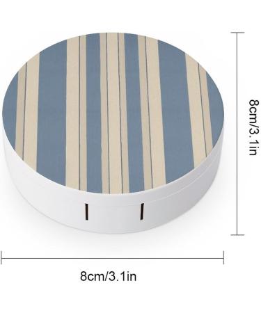 Portable Blue Beige Stripe Contact Lens Case | Travel Storage Box for Contact Lenses - Buy Online on GoSupps.com