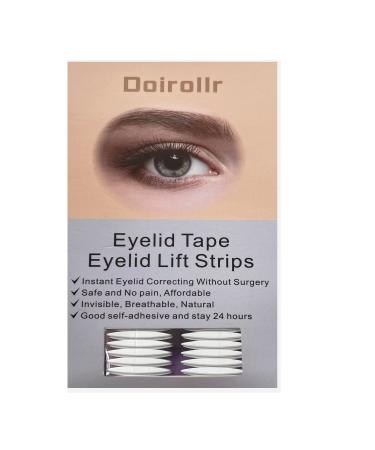 Eyelid Tape Invisible Eyelid Strips Droopy Eyelid Lifter Self-Adhesive Fiber Eyelid Correcting Strips for Droopy Hooded Mono-eyelids 240Pcs 24h Stay 240pcs Olive type Double-sided sticky BF