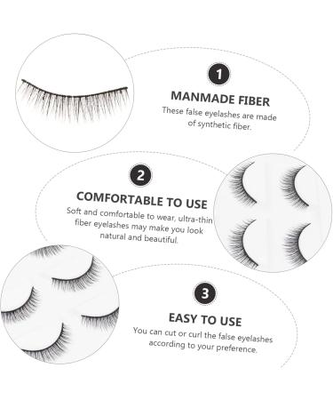 minkissy 5 Pairs Short False Eyelashes Lashes Eyelashes Extension 3d Synthetic Eyelashes Fluffy Volume Lashes Stage Eyelash Fake Lashes Thick Eyelash Black Artificial Fiber Extend Slim - Buy Online on GoSupps.com