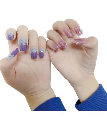 Dopi Purple Butterflies Gel Nail Strips - Long Lasting & Easy to Use - Buy Online on GoSupps.com
