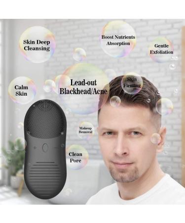 Sonic Facial Cleansing Brush IPX7 Waterproof Silicone Face Scrubber Brush & Massager for Men-Women-Teens USB Rechargeable Super long standby 12 Speeds optional(BLACK)) - Buy Online on GoSupps.com