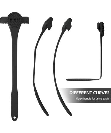 Back Razor for Men - 2 in 1 Curved Design with 46cm Long Handle & 5 Replacement Blades | Ergonomic Back Hair Remover & Body Shaver for Chest Legs & Stomach - Buy Online on GoSupps.com