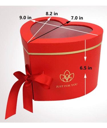 BBJWRAPS Heart Shaped Flower Box with Lid - Luxury Paper Mache Gift Box for Florist Deliveries - 9x8x6.5 inches (White) - Buy Online on GoSupps.com