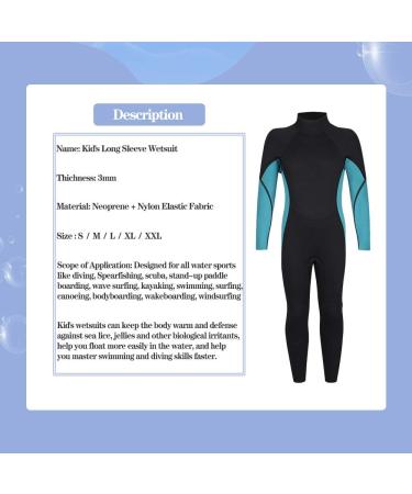 Nataly Osmann Kids 3mm Neoprene Thermal Wetsuit - Blue, Size 12 | Full Sleeve Junior Wet Suit for Water Sports and Diving - Buy Online on GoSupps.com