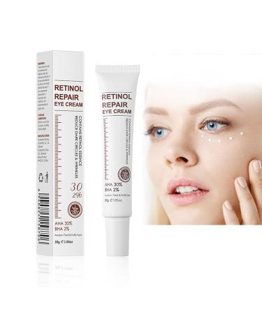 Retinol Eye Cream Retinol Serum Eye Cream for Dark Circles and Puffy Eyes Anti Aging Under Eye Cream with AHA 30% BHA 2% Moisturizing & Refreshing Eye Skincare Cream for Women
