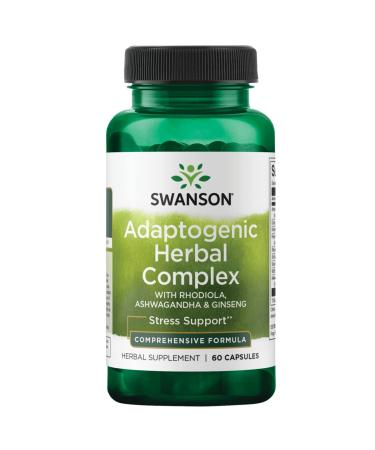 Swanson Rhodiola Ashwagandha Ginseng Complex Mood Energy Immune Function Nervous System Stress Support Adaptogen Herb Supplement 60 Capsules - Buy Online on GoSupps.com