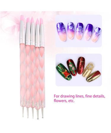 Nail Art Dotting Pen Set - 5 Double Ended Tools for Perfect Manicures | Pink | International Shipping - Buy Online on GoSupps.com